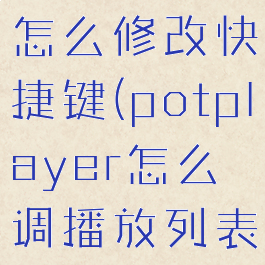 potplayer怎么修改快捷键(potplayer怎么调播放列表)