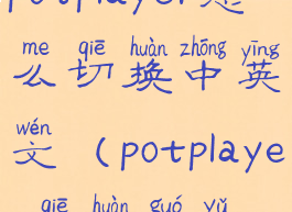 potplayer怎么切换中英文(potplayer切换国语)