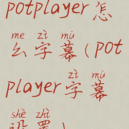 potplayer怎么字幕(potplayer字幕设置)