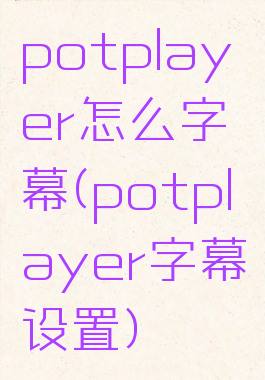 potplayer怎么字幕(potplayer字幕设置)