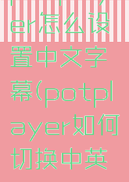 potplayer怎么设置中文字幕(potplayer如何切换中英双语)