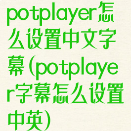 potplayer怎么设置中文字幕(potplayer字幕怎么设置中英)