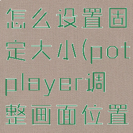 potplayer怎么设置固定大小(potplayer调整画面位置)