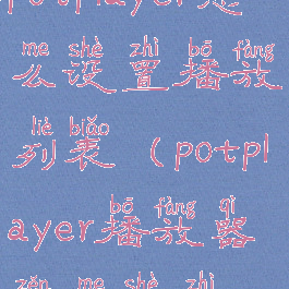 potplayer怎么设置播放列表(potplayer播放器怎么设置)