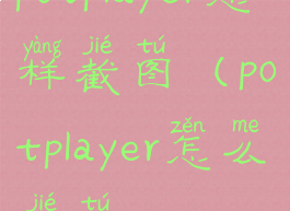 potplayer怎样截图(potplayer怎么截图)