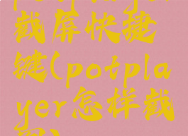 potplayer截屏快捷键(potplayer怎样截图)