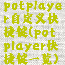 potplayer自定义快捷键(potplayer快捷键一览)