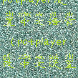 potplayer设置中文语言(potplayer改中文设置)