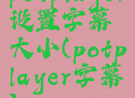 potplayer设置字幕大小(potplayer字幕)