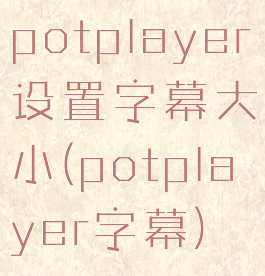 potplayer设置字幕大小(potplayer字幕)
