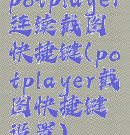 potplayer连续截图快捷键(potplayer截图快捷键设置)