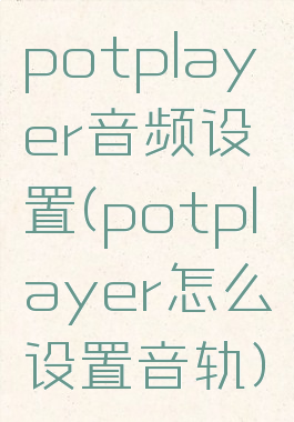potplayer音频设置(potplayer怎么设置音轨)