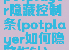 potplayer隐藏控制条(potplayer如何隐藏指针)