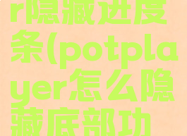 potplayer隐藏进度条(potplayer怎么隐藏底部功能)