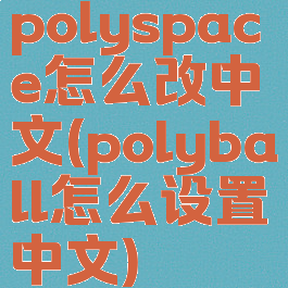 polyspace怎么改中文(polyball怎么设置中文)