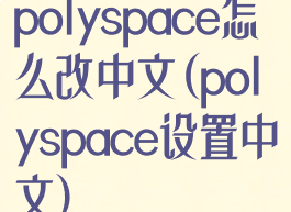 polyspace怎么改中文(polyspace设置中文)