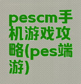 pescm手机游戏攻略(pes端游)