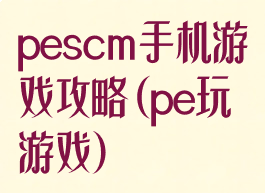 pescm手机游戏攻略(pe玩游戏)