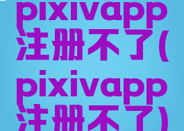 pixivapp注册不了(pixivapp注册不了)