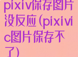 pixiv保存图片没反应(pixivic图片保存不了)