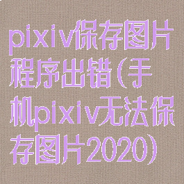 pixiv保存图片程序出错(手机pixiv无法保存图片2020)