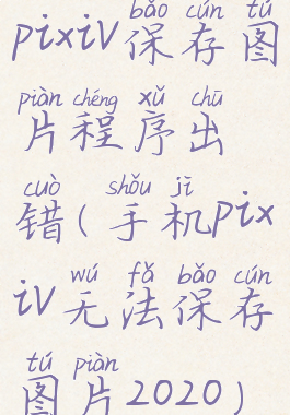 pixiv保存图片程序出错(手机pixiv无法保存图片2020)