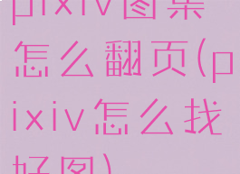 pixiv图集怎么翻页(pixiv怎么找好图)