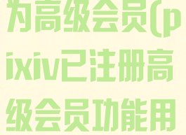 pixiv如何成为高级会员(pixiv已注册高级会员功能用不了)