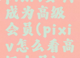 pixiv如何成为高级会员(pixiv怎么看高级会员)