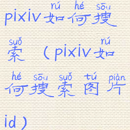pixiv如何搜索(pixiv如何搜索图片id)