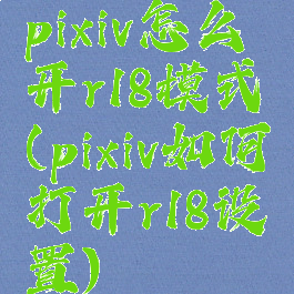 pixiv怎么开r18模式(pixiv如何打开r18设置)