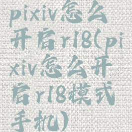 pixiv怎么开启r18(pixiv怎么开启r18模式手机)