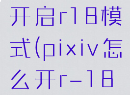 pixiv怎么开启r18模式(pixiv怎么开r-18模式)