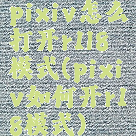 pixiv怎么打开r1l8模式(pixiv如何开r18模式)