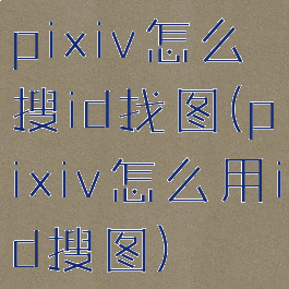 pixiv怎么搜id找图(pixiv怎么用id搜图)
