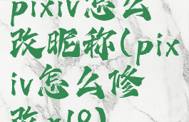 pixiv怎么改昵称(pixiv怎么修改r18)