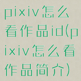 pixiv怎么看作品id(pixiv怎么看作品简介)
