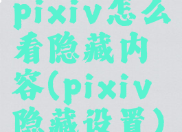 pixiv怎么看隐藏内容(pixiv隐藏设置)