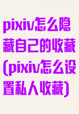 pixiv怎么隐藏自己的收藏(pixiv怎么设置私人收藏)