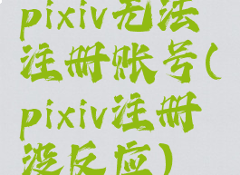 pixiv无法注册账号(pixiv注册没反应)