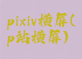 pixiv横屏(p站横屏)
