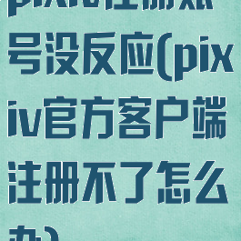pixiv注册账号没反应(pixiv官方客户端注册不了怎么办)