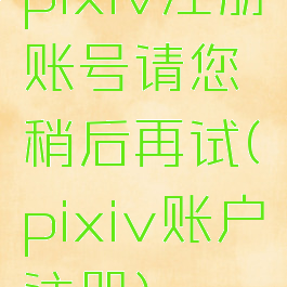 pixiv注册账号请您稍后再试(pixiv账户注册)