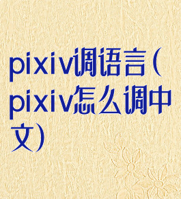 pixiv调语言(pixiv怎么调中文)