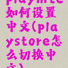 playnite如何设置中文(playstore怎么切换中文)