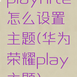 playnite怎么设置主题(华为荣耀play主题)