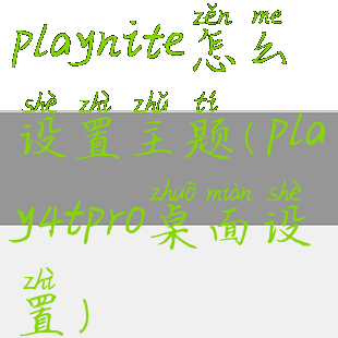playnite怎么设置主题(play4tpro桌面设置)