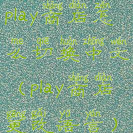 play商店怎么切换中文(play商店更改语言)