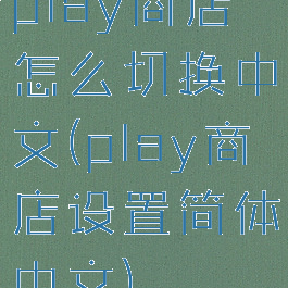 play商店怎么切换中文(play商店设置简体中文)