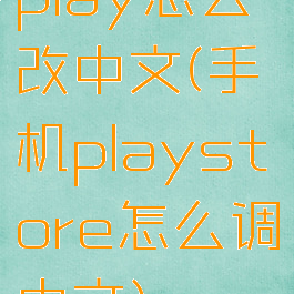 play怎么改中文(手机playstore怎么调中文)